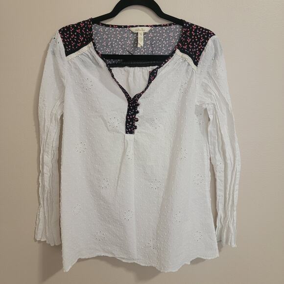 Matilda Jane White Eyelet Lined Tunic Size Medium - Picture 1 of 3